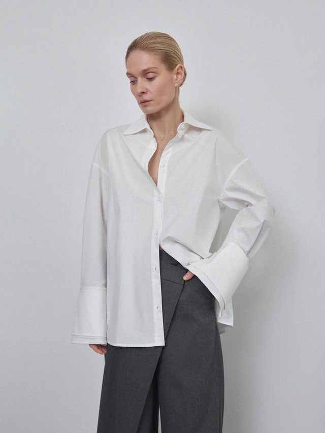 White shirt with accent cuffs