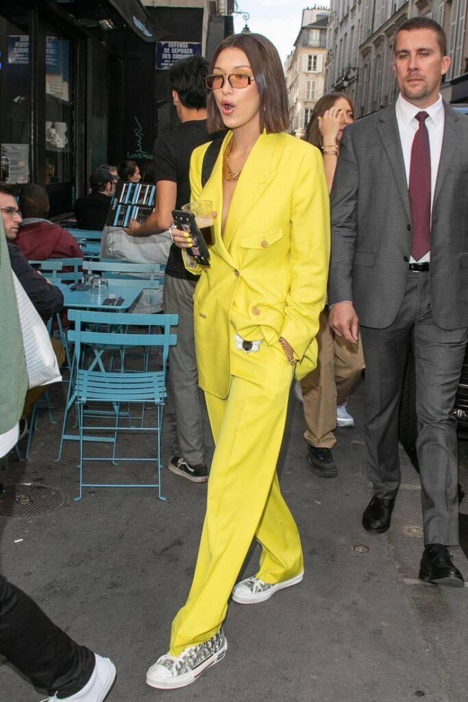 A yellow outfit symbolizes lightness and