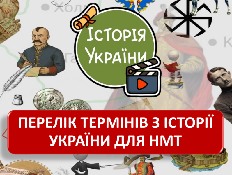 ВСІ ТЕРМІНИ для НМТ з історії України