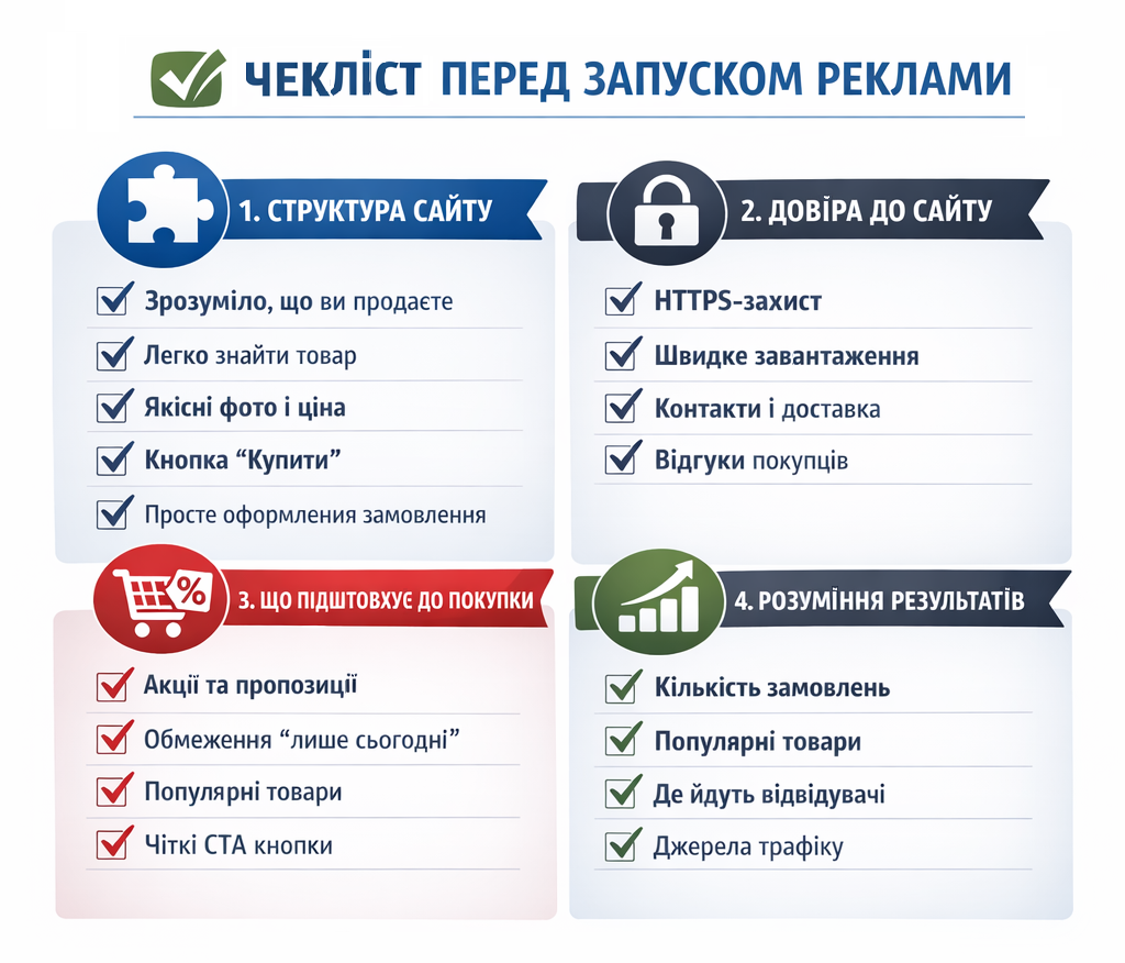 Як підготувати інтернет-магазин до реклами: структура сторінок, довіра, конверсія