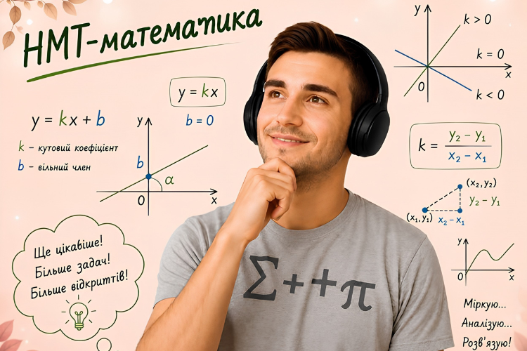 Підготовка до НМТ з математики з усмішкою: «Дослідження лінійної функції» 17 Дослідження лінійної функції: графік, коефіцієнти k і b, підготовка до НМТ з математики